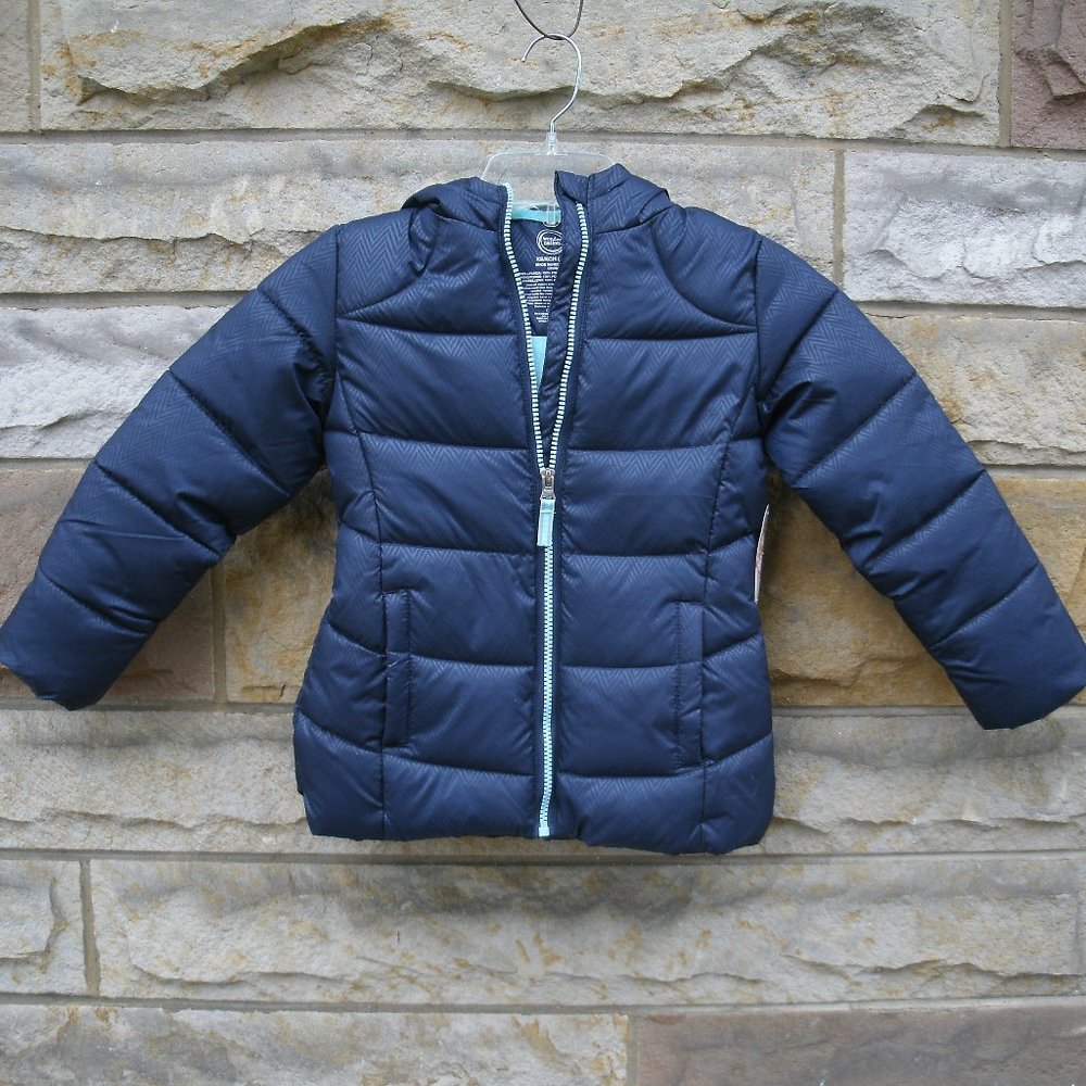 Girls Blue Puffer Bubble Coat Size 4-5